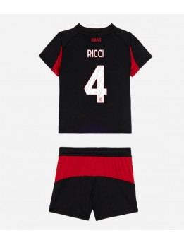 Billige AC Milan Samuele Ricci #4 Hjemmedraktsett Barn 2025-26 Kortermet (+ Korte bukser)